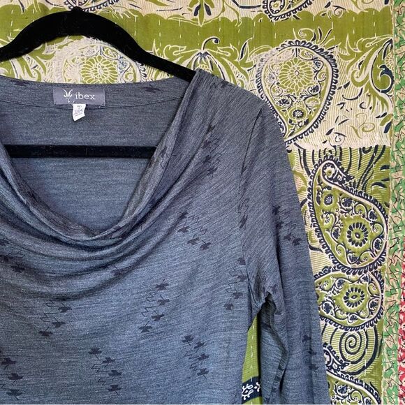 Ibex Gray Merino Wool Diana Cowl Neck Sweater Size Small - Picture 7 of 15